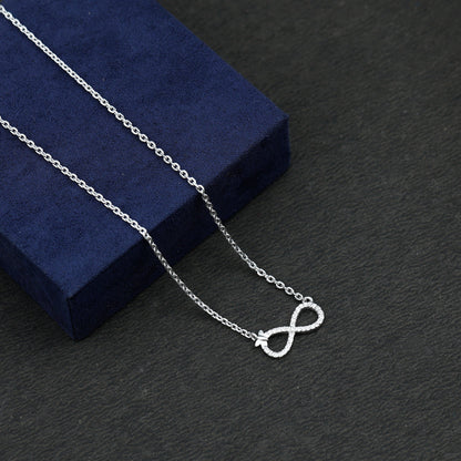 Certified Pave Set Moissanite Infinity Necklace with Butterfly