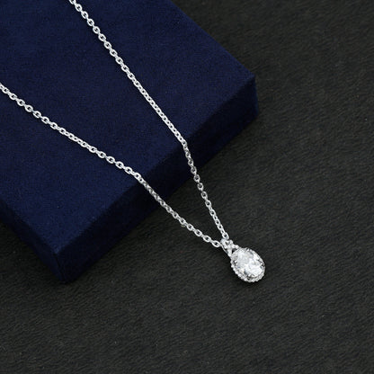 1 Carat Certified Moissanite Oval Pendant with Halo