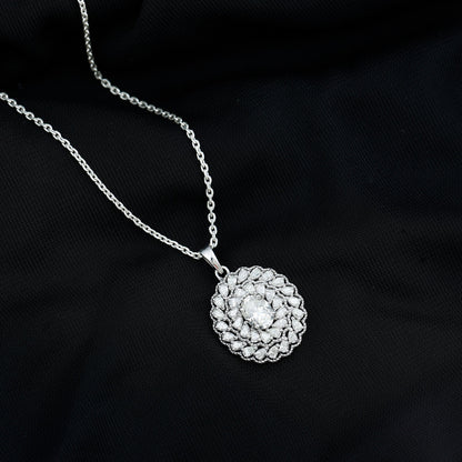 Certified 1.29 Carat Oval Moissanite Bridal Statement Necklace with Chain