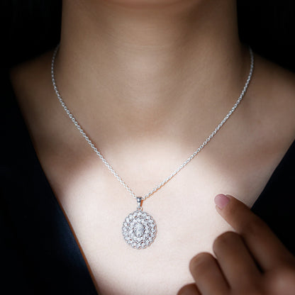 Certified 1.29 Carat Oval Moissanite Bridal Statement Necklace with Chain