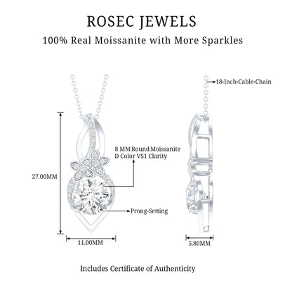 Certified Moissanite Designer Bridal Necklace For Wedding
