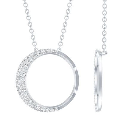 Moissanite Circle of Life Necklace with Silver Chain
