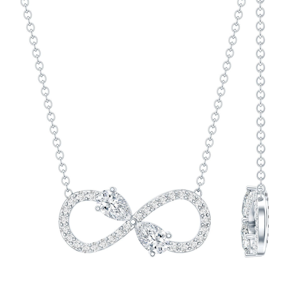 Certified Moissanite Forever Symbol Necklace for Women