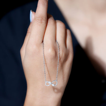 Certified Moissanite Forever Symbol Necklace for Women