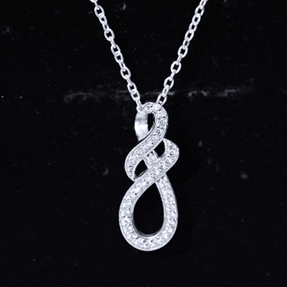 Certified Moissanite Infinity Pendant Necklace with Silver Chain