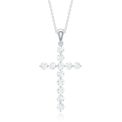 Certified Moissanite Cross Pendant Necklace