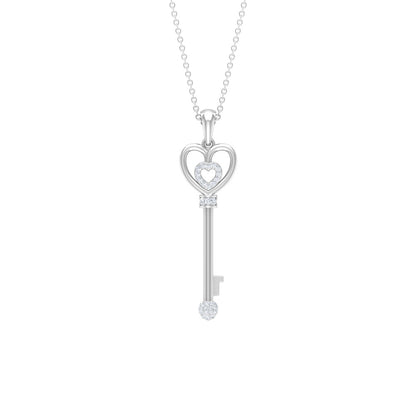 Vintage Style Diamond Key Necklace For Women