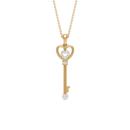 Vintage Style Diamond Key Necklace For Women
