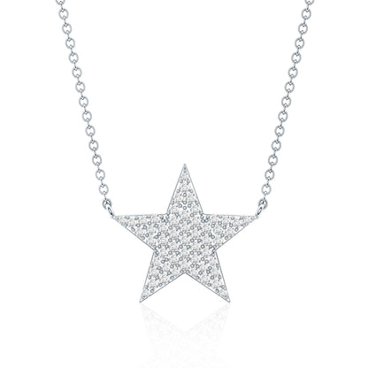 Diamond Star Pendant Necklace in Pave Setting