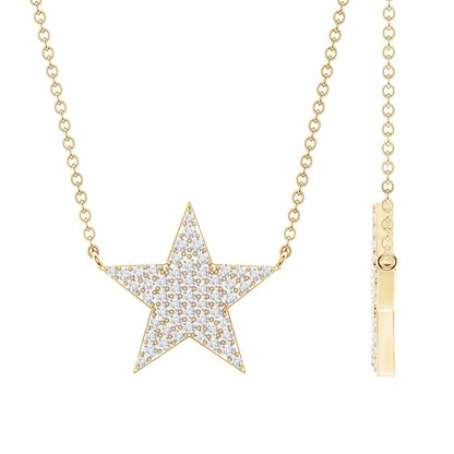 Diamond Star Pendant Necklace in Pave Setting