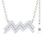 Certified Lab Grown Diamond Zodiac Aquarius Sign Necklace