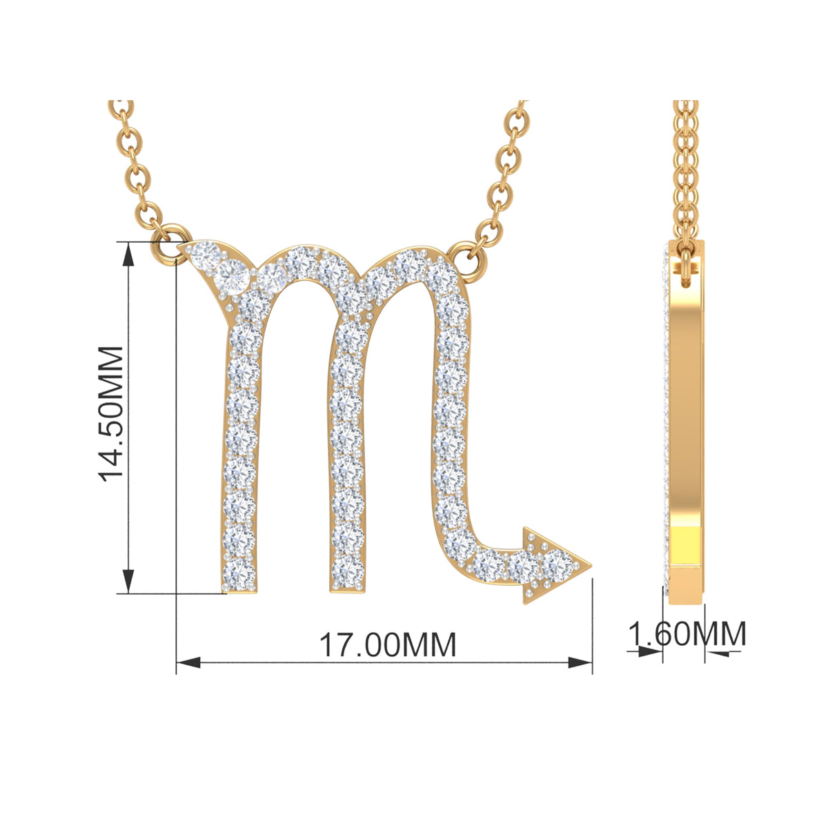 Certified Lab Grown Diamond Scorpio Zodiac Necklace