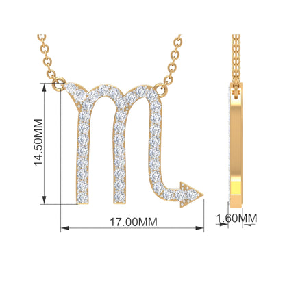 Certified Lab Grown Diamond Scorpio Zodiac Necklace