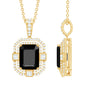 Vintage Inspired 3.4 Carat Emerald Cut Synthetic Black Diamond Pendant Necklace