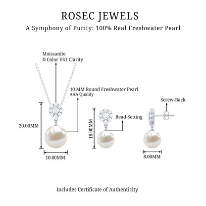Genuine Freshwater Pearl Flower Jewelry Set for Brides
