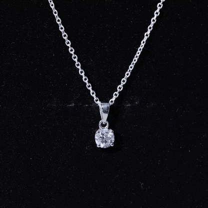 Round 0.4 Carat Brilliant Cut Lab Diamond Solitaire Necklace for Women