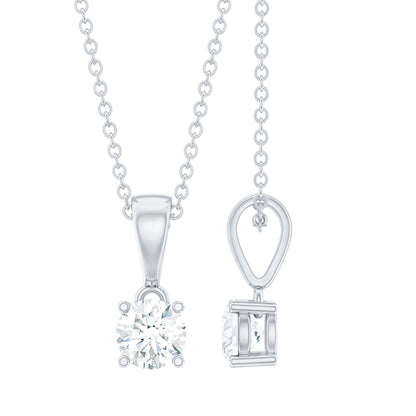 Round 0.4 Carat Brilliant Cut Lab Diamond Solitaire Necklace for Women