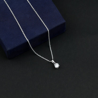 Round 0.4 Carat Brilliant Cut Lab Diamond Solitaire Necklace for Women
