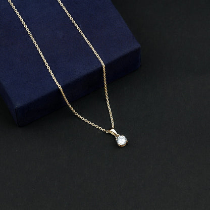 Round 0.4 Carat Brilliant Cut Lab Diamond Solitaire Necklace for Women