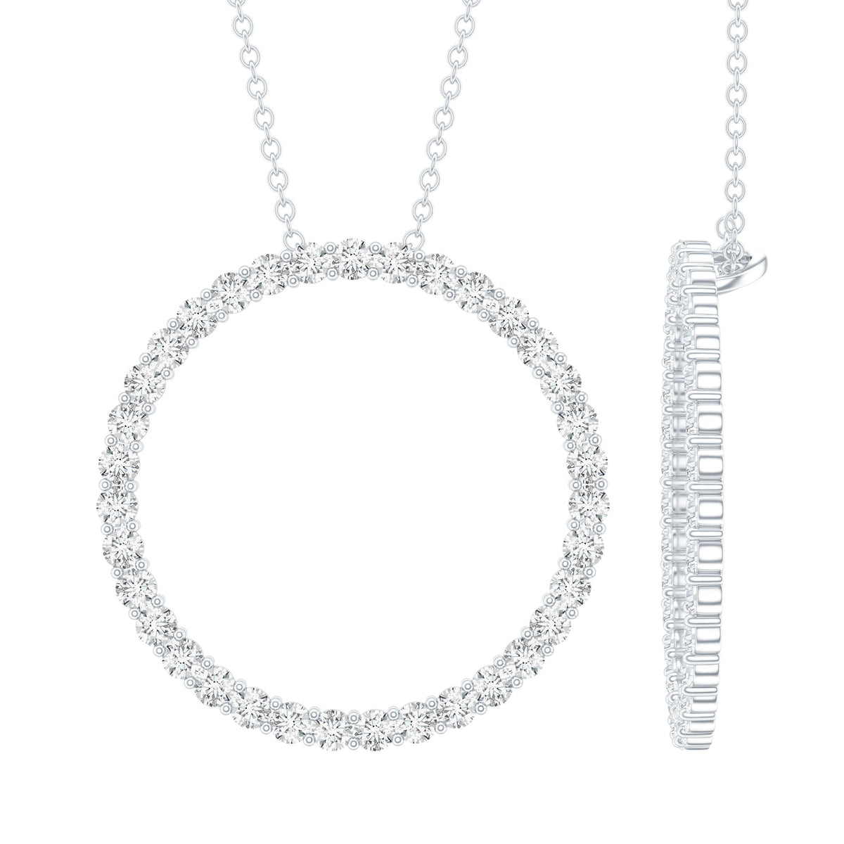 Lab Grown Diamond Eternity Necklace in Sterling Silver