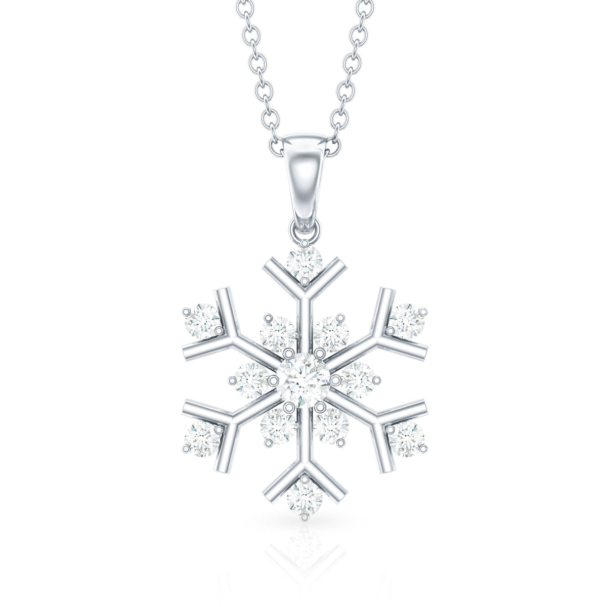 Certified Natural Diamond Christmas Necklace With Chain