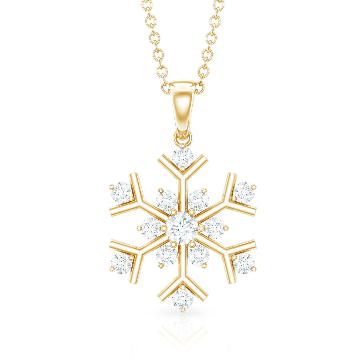 Certified Natural Diamond Christmas Necklace With Chain