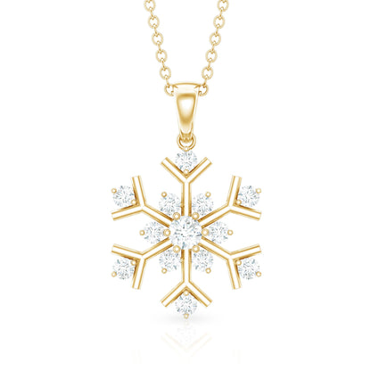 Certified Natural Diamond Christmas Necklace With Chain