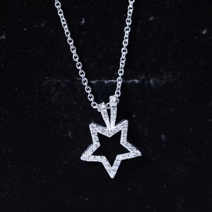 Natural Diamond Star Pendant For Women