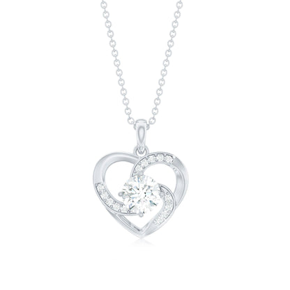 Certified Lab Grown Diamond Solitaire Heart Pendant