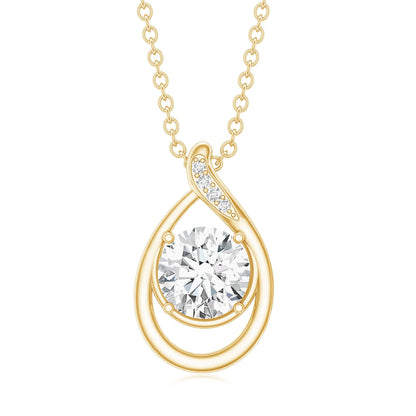 Lab Grown Diamond Teardrop Pendant Necklace