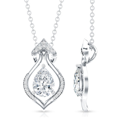 Pear Shape Lab Grown Diamond Bridal Pendant Necklace