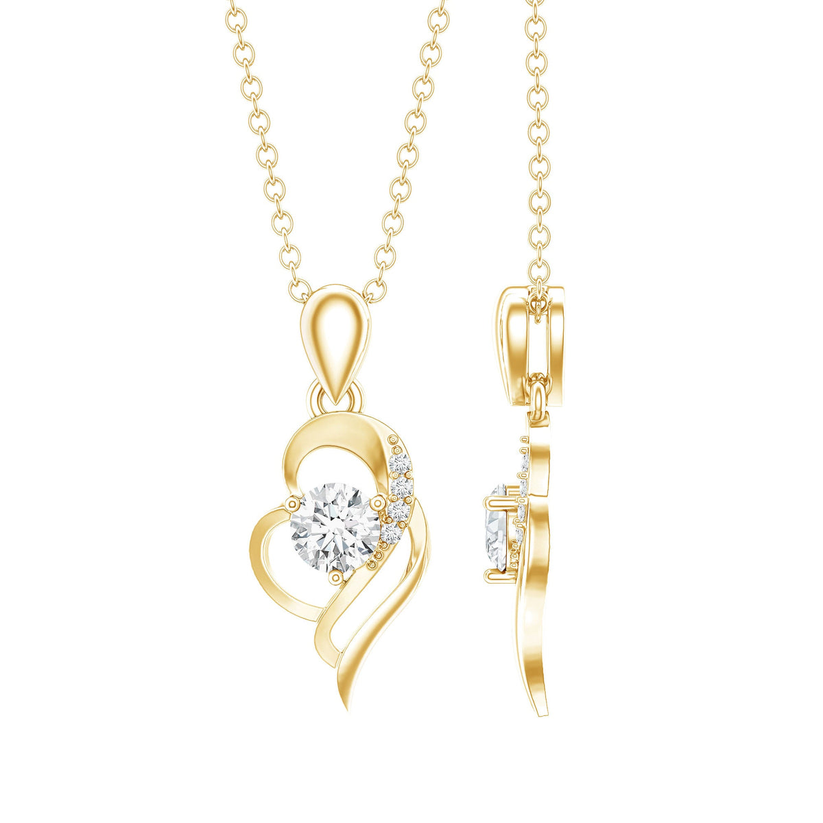 Heart Necklace with Lab Grown Diamond