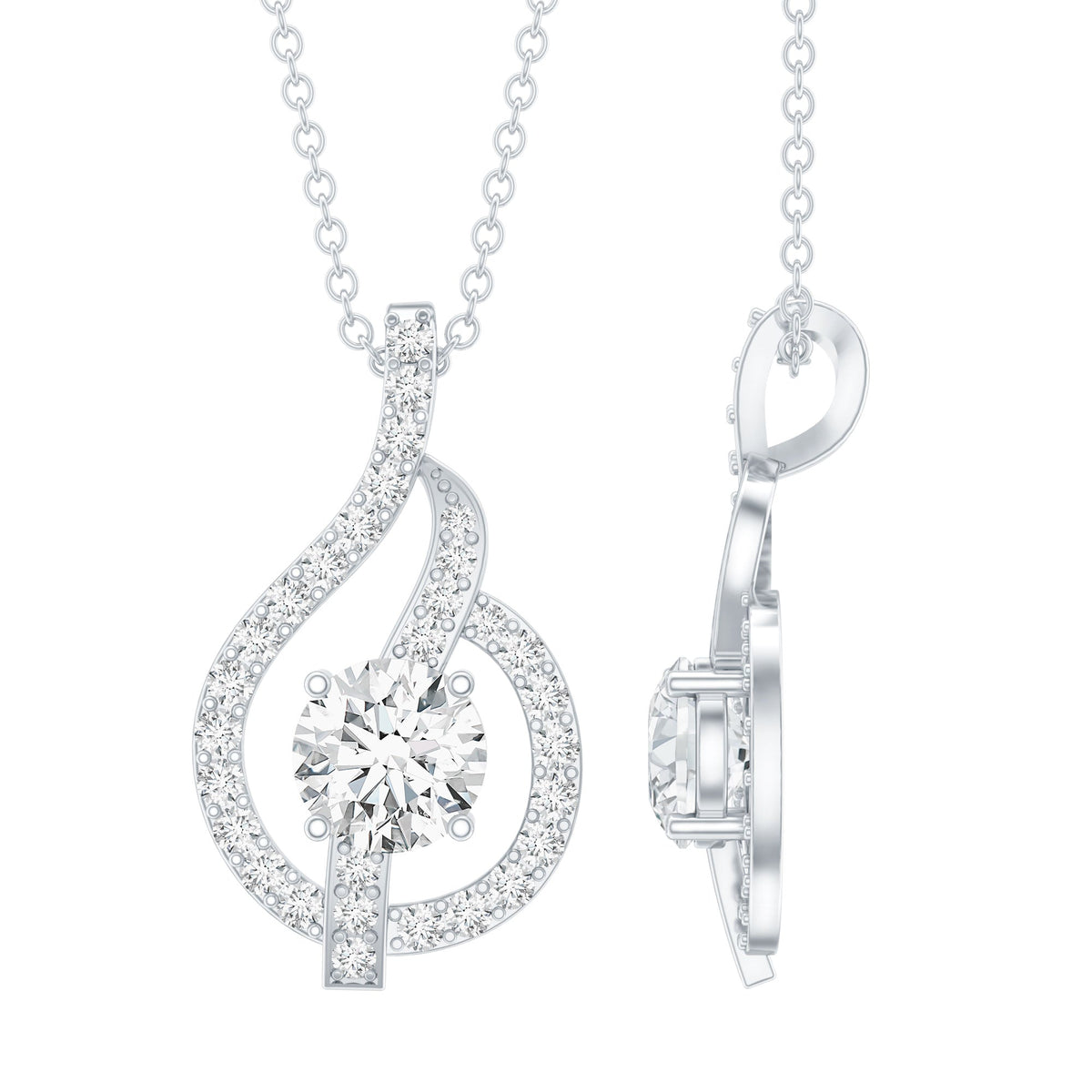 Certified Lab Grown Diamond Leaf Necklace