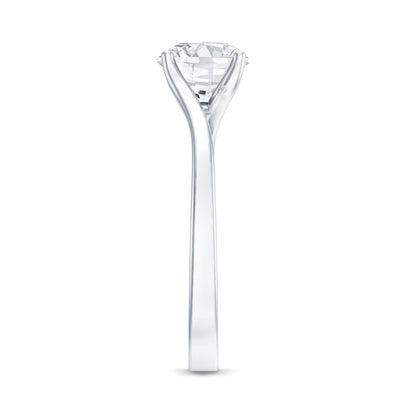 Certified Solitaire Moissanite Bypass Engagement Ring