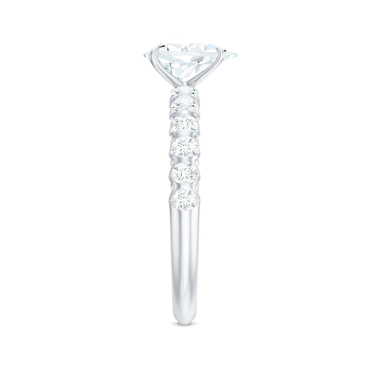 Pear Shaped Moissanite Solitaire Engagement Ring
