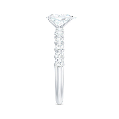 Pear Shaped Moissanite Solitaire Engagement Ring