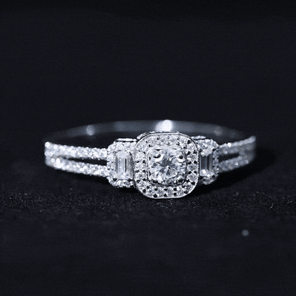 Certified Moissanite Vintage Inspired Engagement Ring