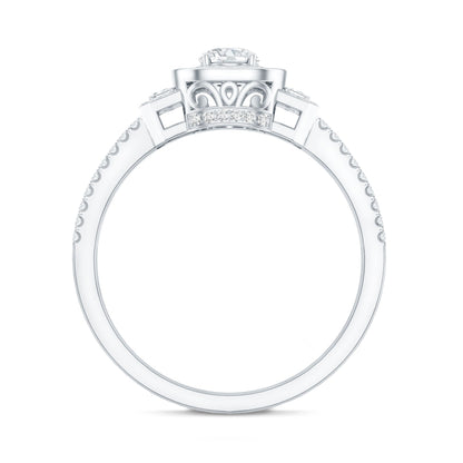 Certified Moissanite Vintage Inspired Engagement Ring
