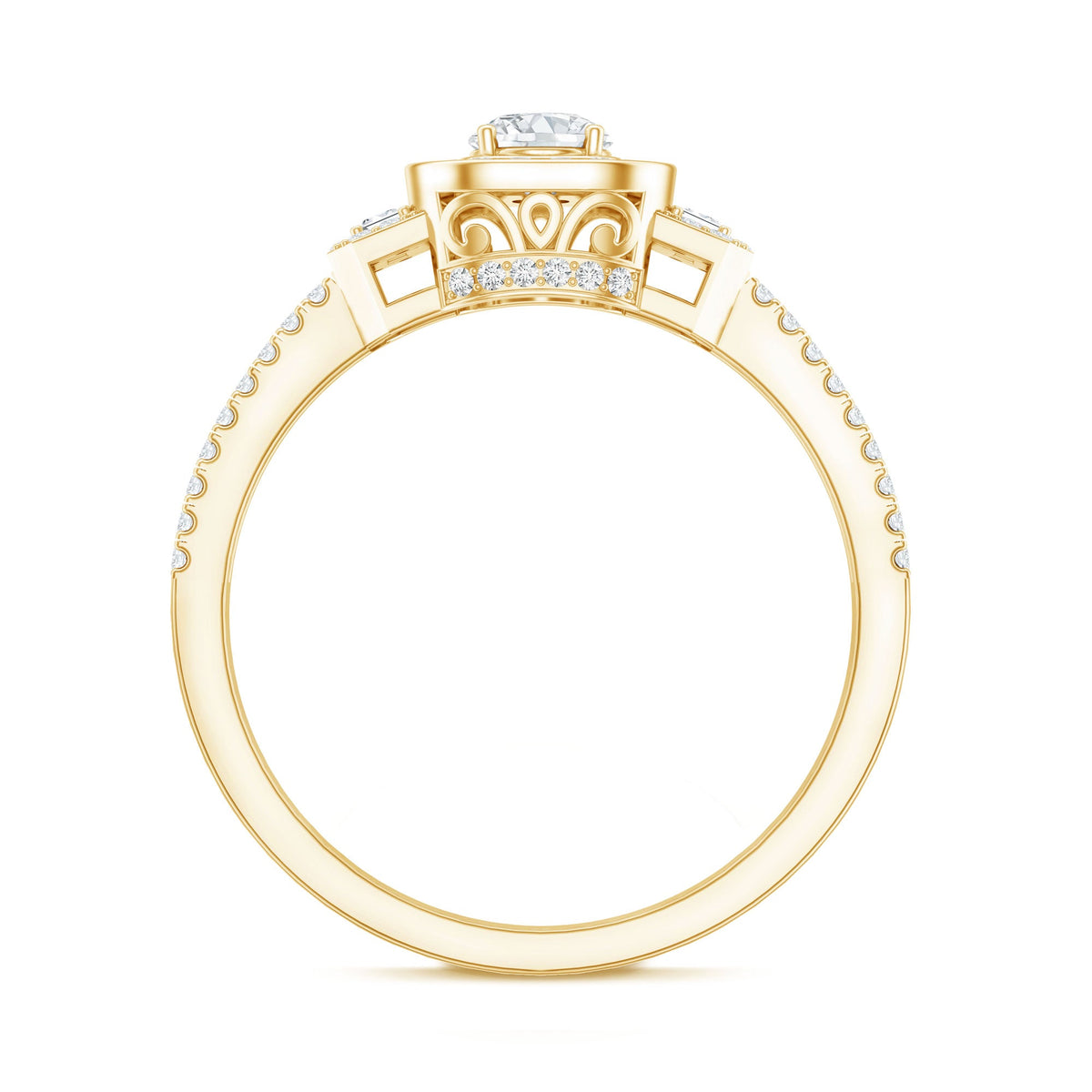 Certified Moissanite Vintage Inspired Engagement Ring