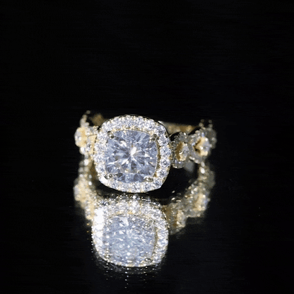 3 Carat Cushion Cut Moissanite Vintage Inspired Engagement Ring