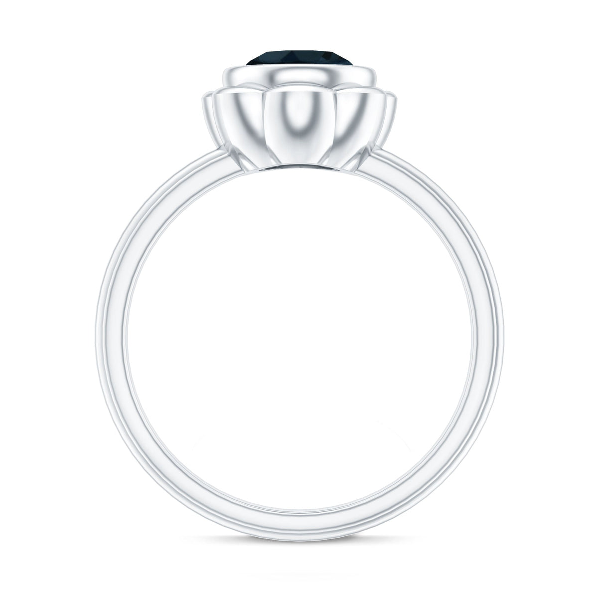 Genuine 1.35 Carat London Blue Topaz Solitaire Engagement Ring