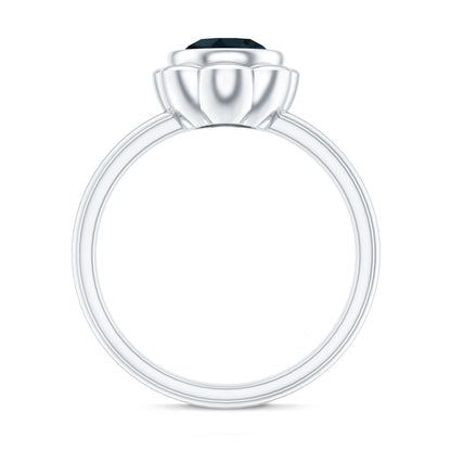 Genuine 1.35 Carat London Blue Topaz Solitaire Engagement Ring