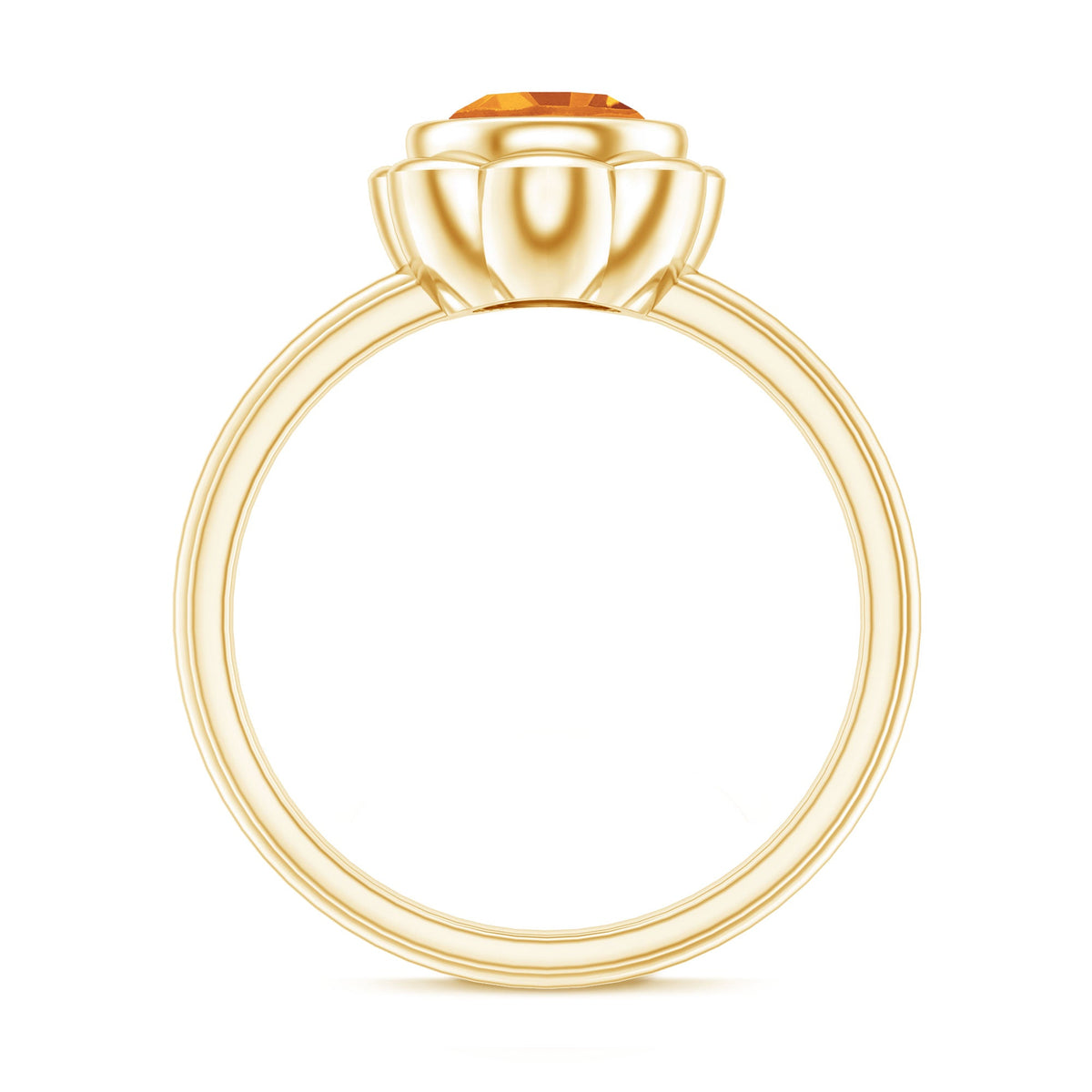 1.2 Carat Citrine Solitaire Engagement Ring in Bezel Setting
