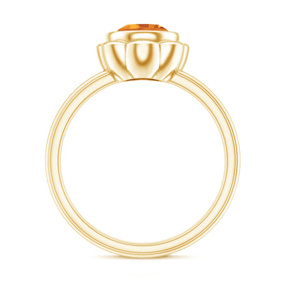 1.2 Carat Citrine Solitaire Engagement Ring in Bezel Setting