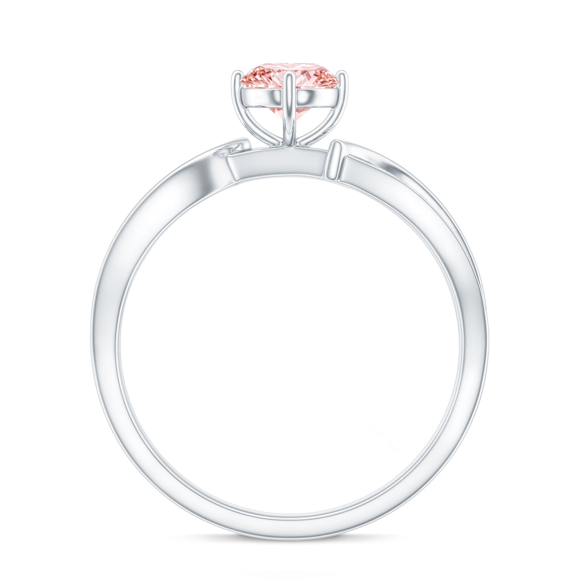 1 CT Lab Grown Pink Diamond Infinity Engagement Ring with IGI Certificate