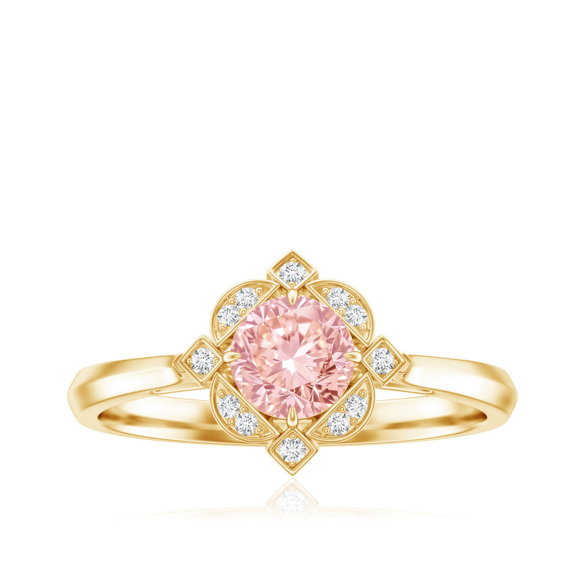 Vintage Inspired Lab Grown Pink Diamond Engagement Ring with IGI Certificate