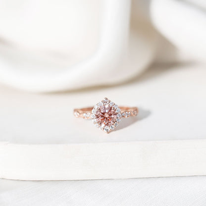 IGI Certified Lab Grown Pink White Diamond Designer Engagement Ring