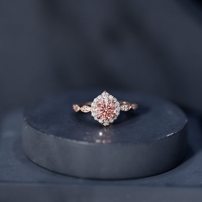 IGI Certified Lab Grown Pink White Diamond Designer Engagement Ring