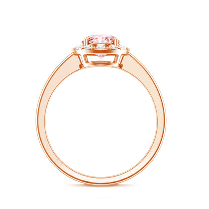 Fancy Intense Pink Lab Grown Diamond Halo Engagement Ring with IGI Certificate
