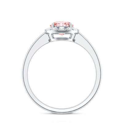 Fancy Intense Pink Lab Grown Diamond Halo Engagement Ring with IGI Certificate